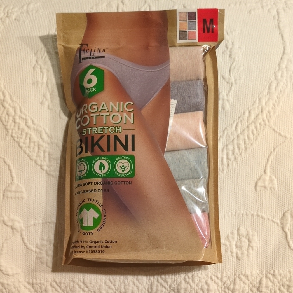 Felina Cream and Gray Briefs Soft Comfort Underwear